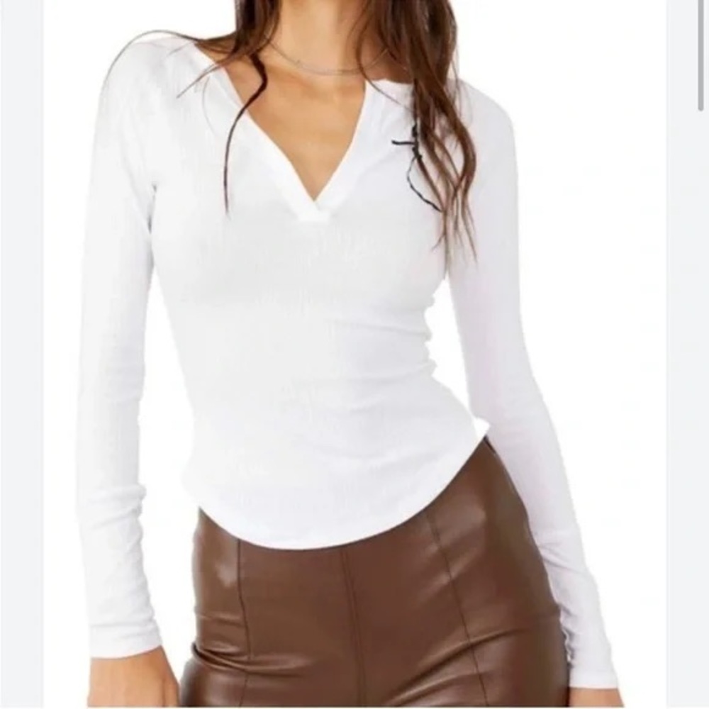 NWT FP Ribbed Henley Top